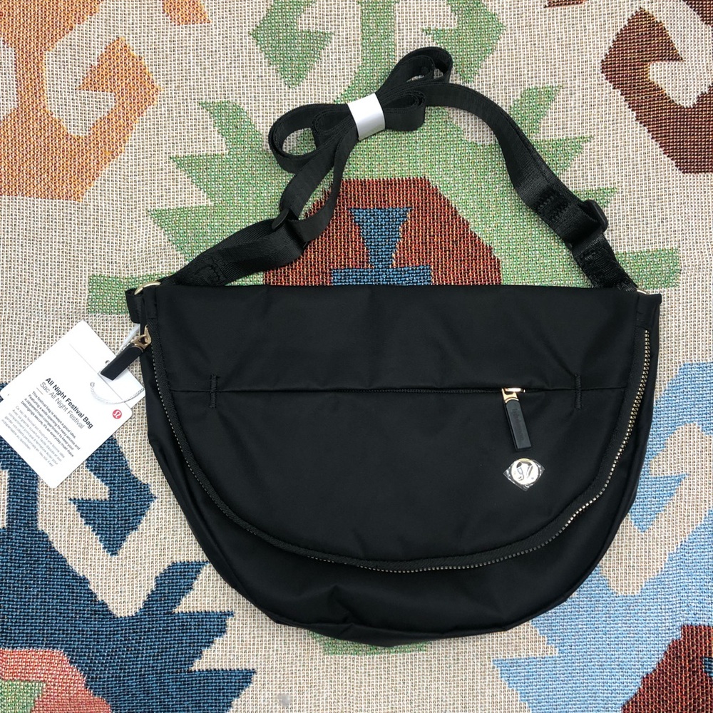 Lululemon All Night Festival Bag 5L - Black Gold Hardware Travel Crossbody